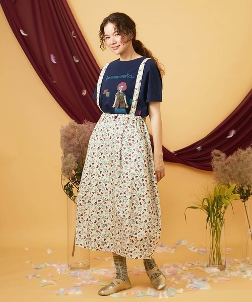Jocomomola（ホコモモラ）の「【マルチWAY】Aves ツイルプリントサロペットスカート（スカート・レディース・ベージュ・40）」の5枚目の写真