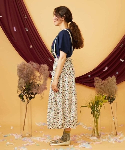 Jocomomola（ホコモモラ）の「【マルチWAY】Aves ツイルプリントサロペットスカート（スカート・レディース・ベージュ・40）」の6枚目の写真