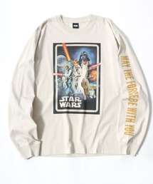 STAR WARS（スターウォーズ）の「2026AW STARWARS/スターウォーズ  ヴィンテージ加工 ピグメント風 袖/フロント/バックプリント 長袖Tシャツ ロンT レディース メンズ（Tシャツ/カットソー）」