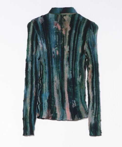 Desigual(デシグアル)の「Multicolor stripe button shirt / マルチカラーストライプボタンシャツ(シャツ/ブラウス・レディース・グリーン・M/L/S)」の2枚目の写真