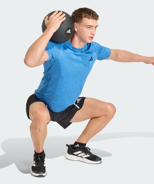 adidas(アディダス)の「ワークアウト エッセンシャルズ シームレス Tシャツ / アディダス adidas(Tシャツ/カットソー・メンズ・ブルー・MEDIUM/X-LARGE/X-SMALL)」の5枚目の写真