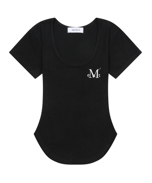 MUCENT(ムセント)の「ミューズカットユネッククロップローリング半袖ティー(5色)(Tシャツ/カットソー・レディース・チャコール/グレー/ホワイト/ベージュ/ブラック・FREE)」の9枚目の写真