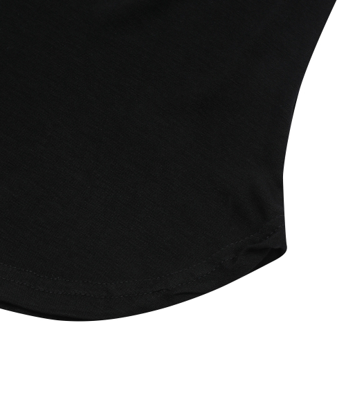 MUCENT(ムセント)の「ミューズカットユネッククロップローリング半袖ティー(5色)(Tシャツ/カットソー・レディース・チャコール/グレー/ホワイト/ベージュ/ブラック・FREE)」の12枚目の写真