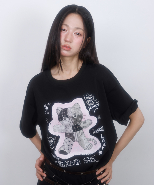 LMR(エルエムアール)の「トイシャニョン グラフィティ 半袖Tシャツ BLACK(Tシャツ/カットソー・レディース・ブラック・FREE)」の2枚目の写真