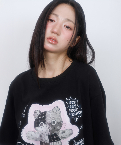 LMR(エルエムアール)の「トイシャニョン グラフィティ 半袖Tシャツ BLACK(Tシャツ/カットソー・レディース・ブラック・FREE)」の3枚目の写真