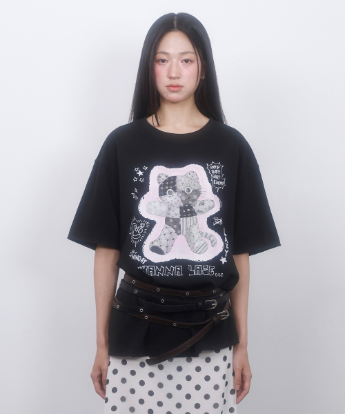 LMR(エルエムアール)の「トイシャニョン グラフィティ 半袖Tシャツ BLACK(Tシャツ/カットソー・レディース・ブラック・FREE)」の4枚目の写真