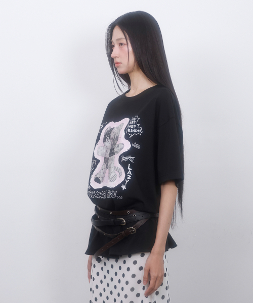 LMR(エルエムアール)の「トイシャニョン グラフィティ 半袖Tシャツ BLACK(Tシャツ/カットソー・レディース・ブラック・FREE)」の5枚目の写真