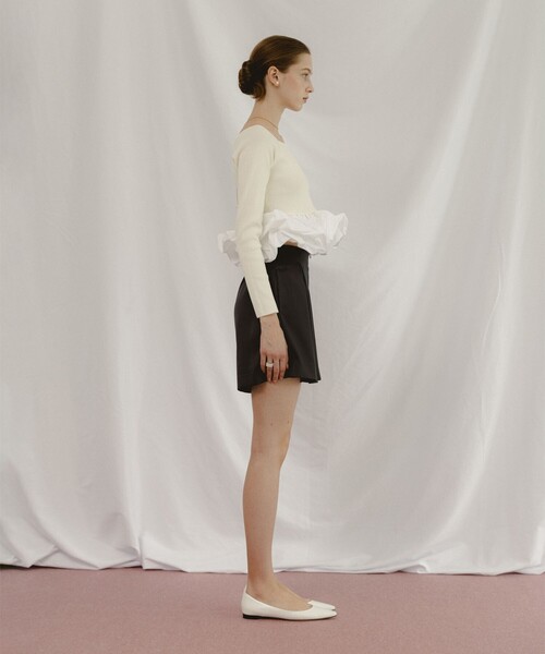 BEAMS SALON（ビームスサロン）の「BEAMS SALON / 2WAY パフィー ニット（ニット/セーター・レディース・ブラック×レッド/ブラック×ホワイト・FREE）」の10枚目の写真
