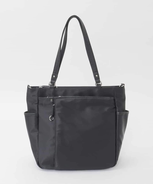 MK MICHEL KLEIN（エムケーミッシェルクラン）の「[2WAY/A4収納可]多機能ポケットナイロントートバッグ（トートバッグ・レディース・ベージュ/グレー/ブラック・00）」の2枚目の写真