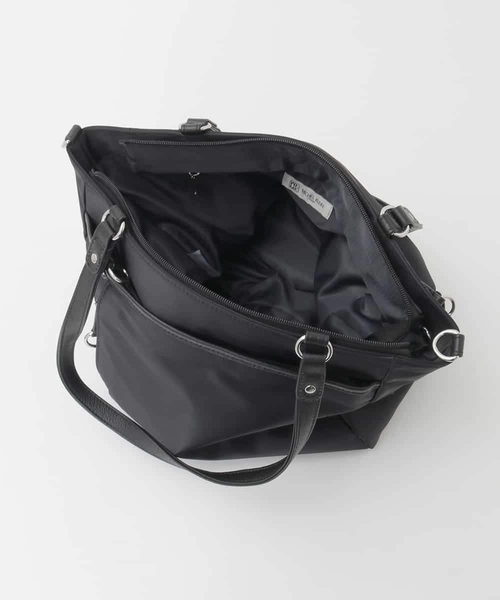 MK MICHEL KLEIN（エムケーミッシェルクラン）の「[2WAY/A4収納可]多機能ポケットナイロントートバッグ（トートバッグ・レディース・ベージュ/グレー/ブラック・00）」の14枚目の写真