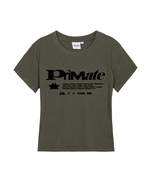 PRIMATE(プライメイト)の「RUSH レディース スリムフィット 半袖Tシャツ 7 COLORS(Tシャツ/カットソー・レディース・クリーム/カーキ/ブルー/ブラック/ホワイト/チャコール/ラベンダー・LARGE/MEDIUM/SMALL)」の5枚目の写真