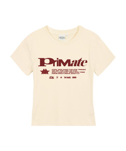 PRIMATE(プライメイト)の「RUSH レディース スリムフィット 半袖Tシャツ 7 COLORS(Tシャツ/カットソー・レディース・クリーム/カーキ/ブルー/ブラック/ホワイト/チャコール/ラベンダー・LARGE/MEDIUM/SMALL)」の4枚目の写真