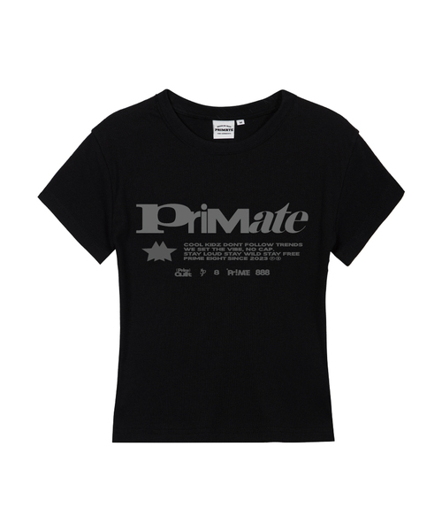PRIMATE(プライメイト)の「RUSH レディース スリムフィット 半袖Tシャツ 7 COLORS(Tシャツ/カットソー・レディース・クリーム/カーキ/ブルー/ブラック/ホワイト/チャコール/ラベンダー・LARGE/MEDIUM/SMALL)」の2枚目の写真