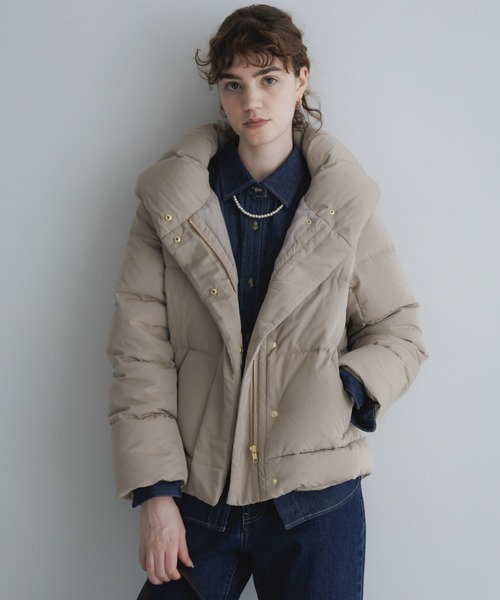 URBAN RESEARCH Sonny Label（アーバンリサーチサニーレーベル）の「撥水ショールカラーミディダウンコート（ダウンジャケット/コート・レディース・グレー系その他/ネイビー/ブラック・FREE）」の4枚目の写真