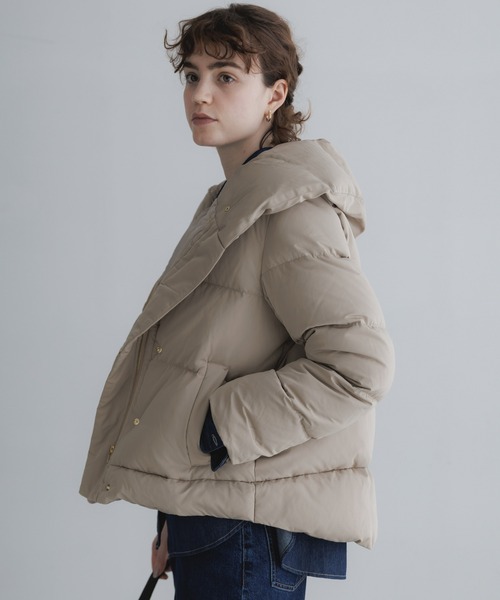 URBAN RESEARCH Sonny Label（アーバンリサーチサニーレーベル）の「撥水ショールカラーミディダウンコート（ダウンジャケット/コート・レディース・グレー系その他/ネイビー/ブラック・FREE）」の5枚目の写真