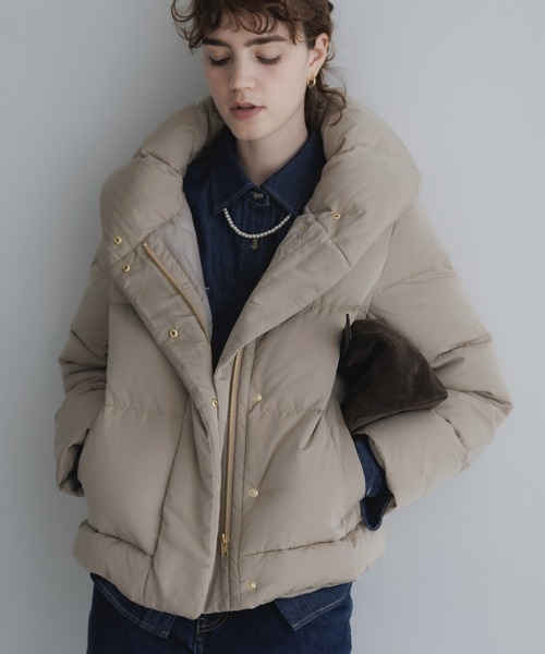 URBAN RESEARCH Sonny Label（アーバンリサーチサニーレーベル）の「撥水ショールカラーミディダウンコート（ダウンジャケット/コート・レディース・グレー系その他/ネイビー/ブラック・FREE）」の7枚目の写真