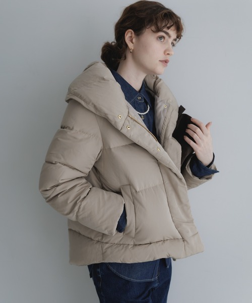 URBAN RESEARCH Sonny Label（アーバンリサーチサニーレーベル）の「撥水ショールカラーミディダウンコート（ダウンジャケット/コート・レディース・グレー系その他/ネイビー/ブラック・FREE）」の8枚目の写真