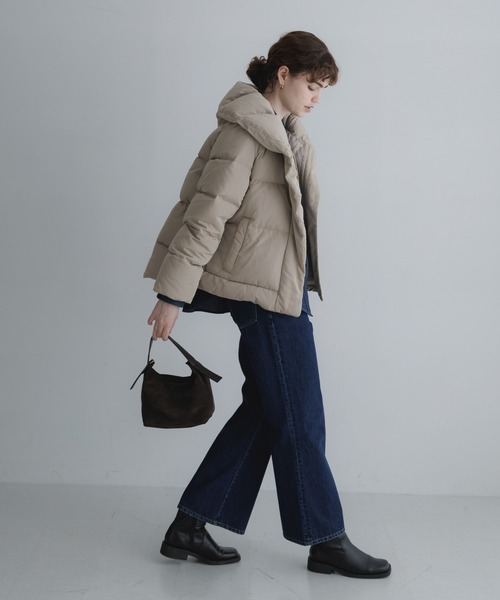 URBAN RESEARCH Sonny Label（アーバンリサーチサニーレーベル）の「撥水ショールカラーミディダウンコート（ダウンジャケット/コート・レディース・グレー系その他/ネイビー/ブラック・FREE）」の10枚目の写真