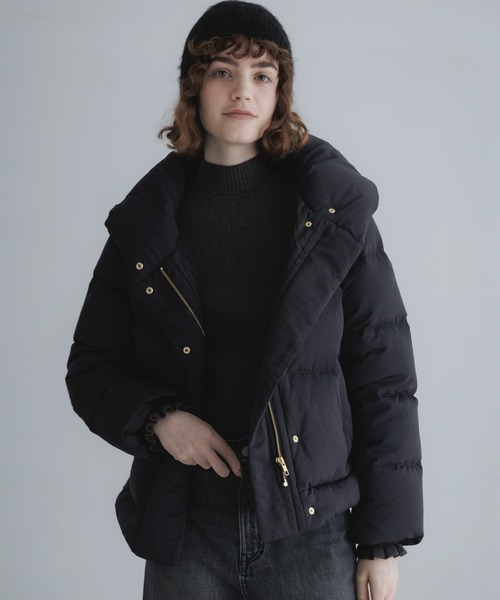 URBAN RESEARCH Sonny Label（アーバンリサーチサニーレーベル）の「撥水ショールカラーミディダウンコート（ダウンジャケット/コート・レディース・グレー系その他/ネイビー/ブラック・FREE）」の13枚目の写真