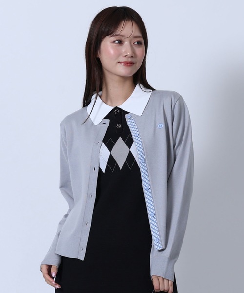 MARY QUANT(マリークワント)の「バイカラーチェック カーディガン(カーディガン/ボレロ・レディース・ホワイト/ブラック/レッド/グレー・M)」の4枚目の写真