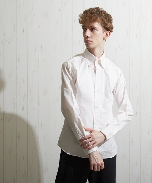 VIBGYOR（ヴィブジョー）の「【VIBGYOR BY AS】ブロード デュエ ボタンダウンシャツ　日本製(GW)（シャツ/ブラウス・メンズ・ネイビー/その他1/その他2/ホワイト/ブラック/ライトブルー/ワイン/ライトグレー/レッド/ライトピンク/その他3/ブルー系その他/ベージュ/グリーン系その他/マスタード/ブルー/ベージュ系その他/カーキ/ブラウン/スモークピンク・3/4/2）」の14枚目の写真