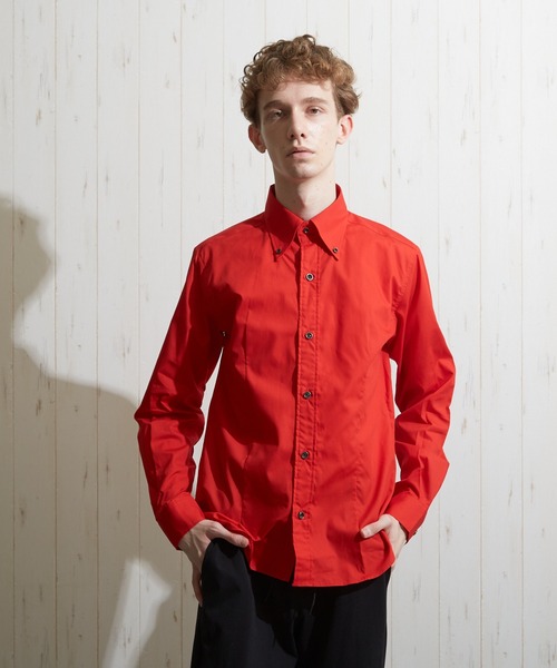 VIBGYOR（ヴィブジョー）の「【VIBGYOR BY AS】ブロード デュエ ボタンダウンシャツ　日本製(GW)（シャツ/ブラウス・メンズ・ネイビー/その他1/その他2/ホワイト/ブラック/ライトブルー/ワイン/ライトグレー/レッド/ライトピンク/その他3/ブルー系その他/ベージュ/グリーン系その他/マスタード/ブルー/ベージュ系その他/カーキ/ブラウン/スモークピンク・3/4/2）」の16枚目の写真