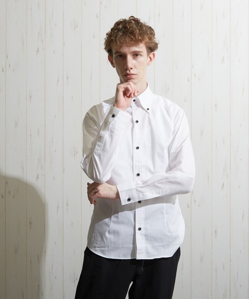 VIBGYOR（ヴィブジョー）の「【VIBGYOR BY AS】ブロード デュエ ボタンダウンシャツ　日本製(GW)（シャツ/ブラウス・メンズ・ネイビー/その他1/その他2/ホワイト/ブラック/ライトブルー/ワイン/ライトグレー/レッド/ライトピンク/その他3/ブルー系その他/ベージュ/グリーン系その他/マスタード/ブルー/ベージュ系その他/カーキ/ブラウン/スモークピンク・3/4/2）」の2枚目の写真