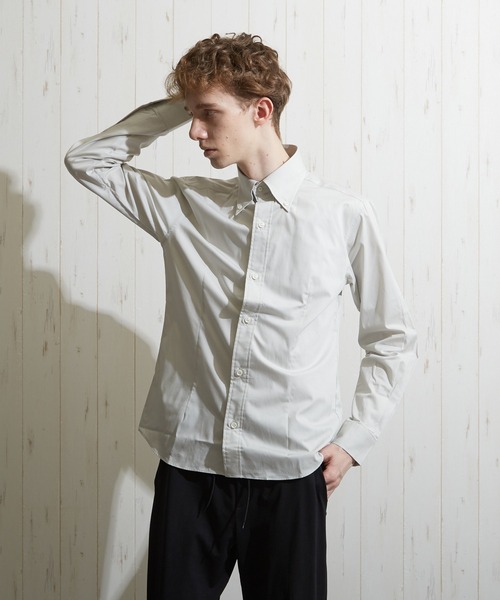 VIBGYOR（ヴィブジョー）の「【VIBGYOR BY AS】ブロード デュエ ボタンダウンシャツ　日本製(GW)（シャツ/ブラウス・メンズ・ネイビー/その他1/その他2/ホワイト/ブラック/ライトブルー/ワイン/ライトグレー/レッド/ライトピンク/その他3/ブルー系その他/ベージュ/グリーン系その他/マスタード/ブルー/ベージュ系その他/カーキ/ブラウン/スモークピンク・3/4/2）」の4枚目の写真