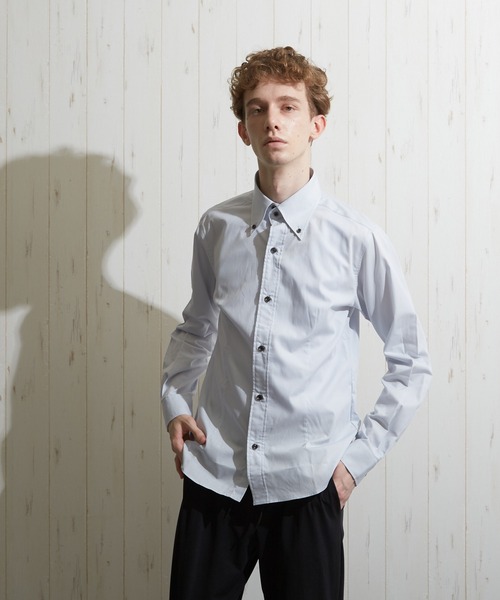 VIBGYOR（ヴィブジョー）の「【VIBGYOR BY AS】ブロード デュエ ボタンダウンシャツ　日本製(GW)（シャツ/ブラウス・メンズ・ネイビー/その他1/その他2/ホワイト/ブラック/ライトブルー/ワイン/ライトグレー/レッド/ライトピンク/その他3/ブルー系その他/ベージュ/グリーン系その他/マスタード/ブルー/ベージュ系その他/カーキ/ブラウン/スモークピンク・3/4/2）」の9枚目の写真