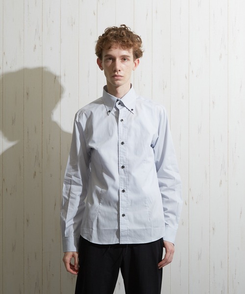 VIBGYOR（ヴィブジョー）の「【VIBGYOR BY AS】ブロード デュエ ボタンダウンシャツ　日本製(GW)（シャツ/ブラウス・メンズ・ネイビー/その他1/その他2/ホワイト/ブラック/ライトブルー/ワイン/ライトグレー/レッド/ライトピンク/その他3/ブルー系その他/ベージュ/グリーン系その他/マスタード/ブルー/ベージュ系その他/カーキ/ブラウン/スモークピンク・3/4/2）」の21枚目の写真