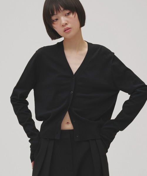 TODAYFUL(トゥデイフル)の「Cotton Cashmere Cardigan(カーディガン/ボレロ・レディース・チョコ/ブラック/チャコールグレー・FREE)」の2枚目の写真
