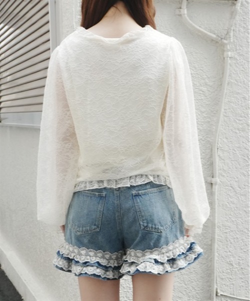 axes femme(アクシーズファム)の「ローズ×リボンレースPO(Tシャツ/カットソー・レディース・クリーム/ホワイト・FREE)」の4枚目の写真