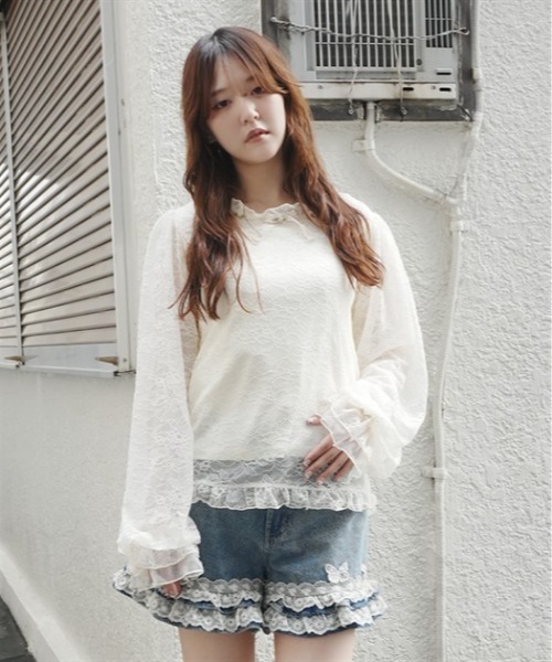 axes femme(アクシーズファム)の「ローズ×リボンレースPO(Tシャツ/カットソー・レディース・クリーム/ホワイト・FREE)」の11枚目の写真