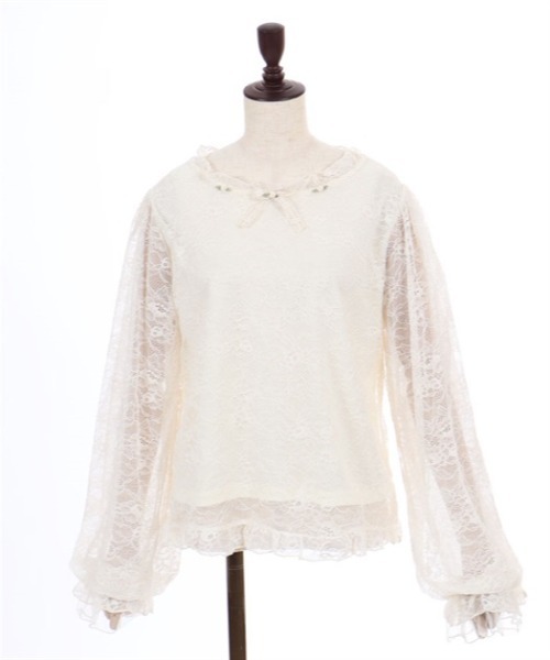 axes femme(アクシーズファム)の「ローズ×リボンレースPO(Tシャツ/カットソー・レディース・クリーム/ホワイト・FREE)」の12枚目の写真