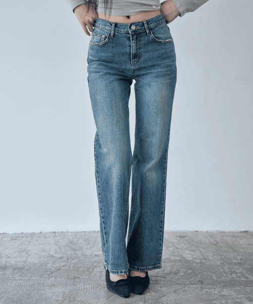 WAARFORWOMAN(ワール・フォー・ウーマン)の「W1159 オールブラッシュ ブーツカット_ミディアムブルー(デニムパンツ・レディース・その他・L-Short/SMALL/MEDIUM/LARGE/S-Short/M-Short)」の3枚目の写真