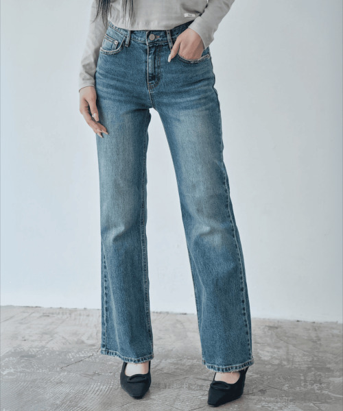 WAARFORWOMAN(ワール・フォー・ウーマン)の「W1159 オールブラッシュ ブーツカット_ミディアムブルー(デニムパンツ・レディース・その他・L-Short/SMALL/MEDIUM/LARGE/S-Short/M-Short)」の8枚目の写真