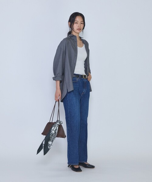 1er Arrondissement(プルミエアロンディスモン)の「ミックスウールシャツ(シャツ/ブラウス・レディース・ネイビー/グレー・38/36)」の6枚目の写真