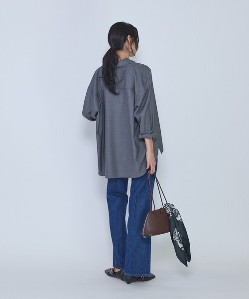 1er Arrondissement(プルミエアロンディスモン)の「ミックスウールシャツ(シャツ/ブラウス・レディース・ネイビー/グレー・38/36)」の7枚目の写真