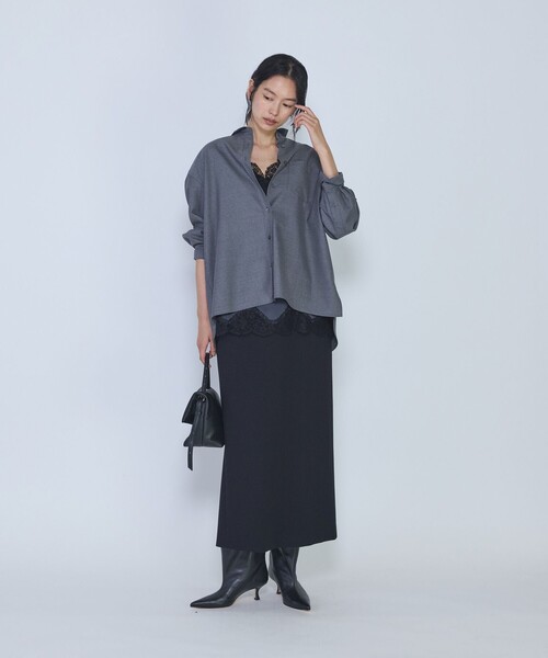 1er Arrondissement(プルミエアロンディスモン)の「ミックスウールシャツ(シャツ/ブラウス・レディース・ネイビー/グレー・38/36)」の11枚目の写真