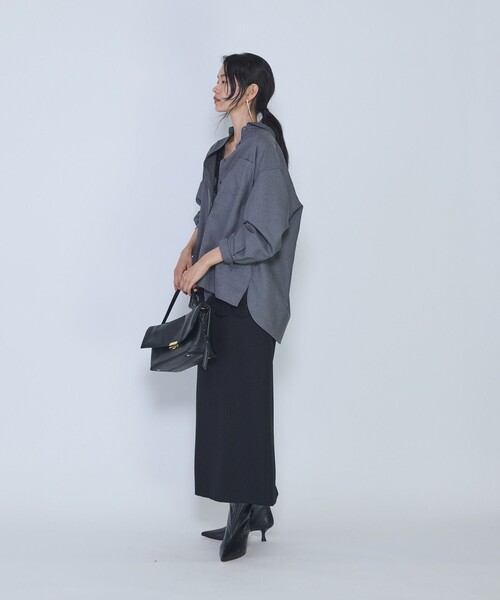 1er Arrondissement(プルミエアロンディスモン)の「ミックスウールシャツ(シャツ/ブラウス・レディース・ネイビー/グレー・38/36)」の14枚目の写真