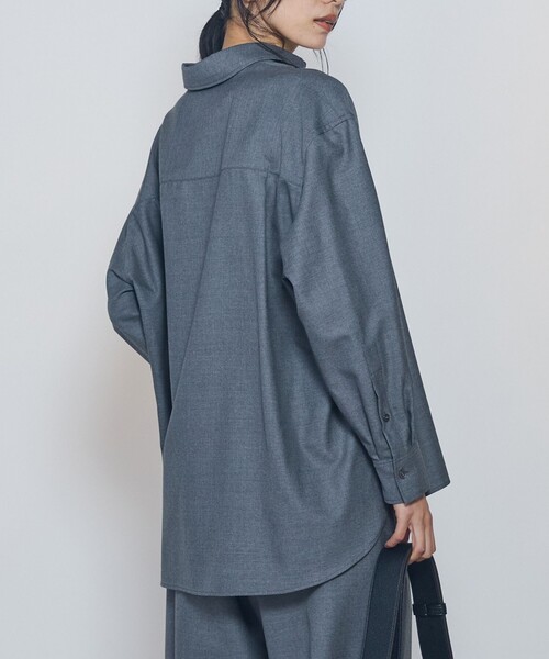 1er Arrondissement(プルミエアロンディスモン)の「ミックスウールシャツ(シャツ/ブラウス・レディース・ネイビー/グレー・38/36)」の20枚目の写真