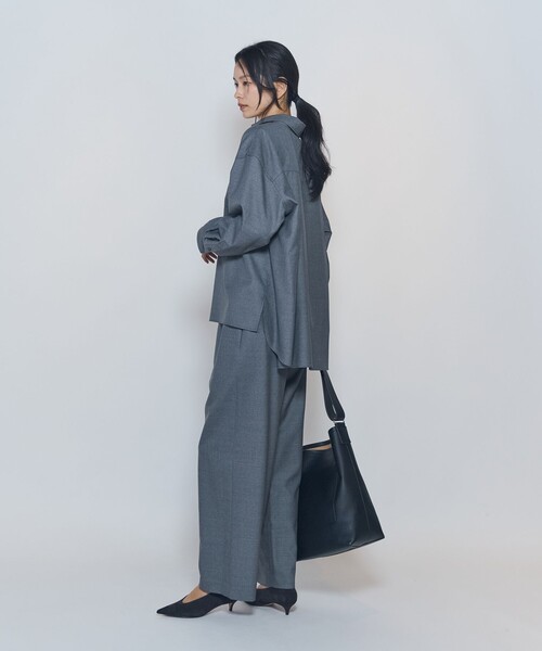 1er Arrondissement(プルミエアロンディスモン)の「ミックスウールシャツ(シャツ/ブラウス・レディース・ネイビー/グレー・38/36)」の22枚目の写真