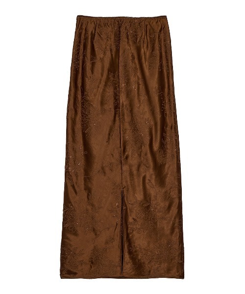 Ameri(アメリ)の「SEQUIN EMBROIDERY SATIN SKIRT(スカート・レディース・ブラウン/アイボリー/ブラック・MEDIUM/SMALL)」の6枚目の写真