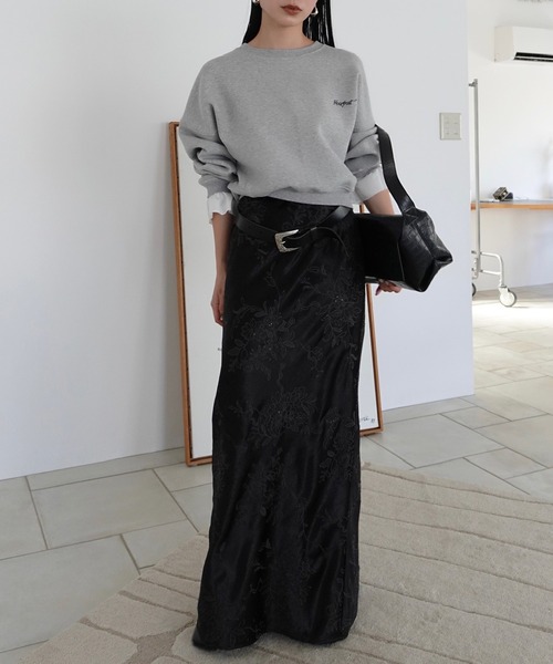 Ameri(アメリ)の「SEQUIN EMBROIDERY SATIN SKIRT(スカート・レディース・ブラウン/アイボリー/ブラック・MEDIUM/SMALL)」の19枚目の写真