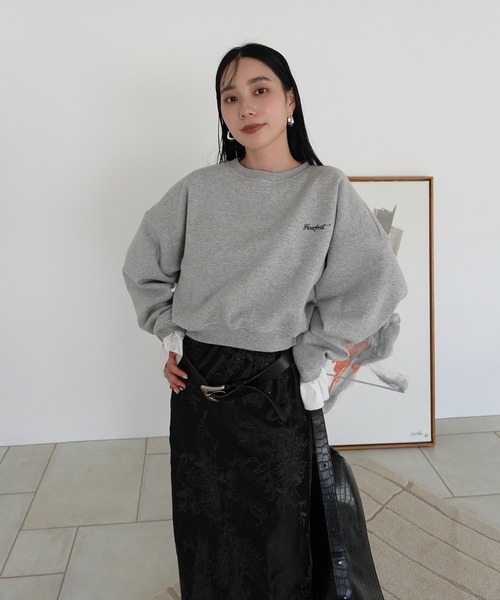 Ameri(アメリ)の「SEQUIN EMBROIDERY SATIN SKIRT(スカート・レディース・ブラウン/アイボリー/ブラック・MEDIUM/SMALL)」の21枚目の写真