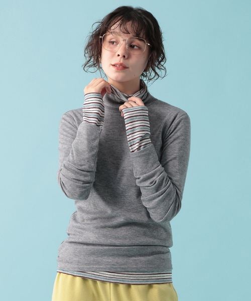 GEORGE'S(ジョージズ)の「【MULTI PALETTE】タートルインナー(Tシャツ/カットソー・レディース・レッド/グレー系その他/ピンク/ブラック/ミント/オフホワイト/オレンジ/ブルー/イエロー/グレー/ブラウン・FREE)」の18枚目の写真
