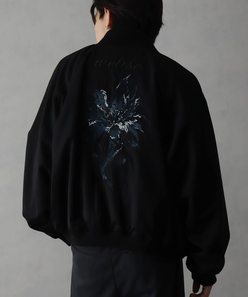 welise(ウェライズ)の「【welise/ウェライズ】-2026AW- 420gグレイスフルTR ”Icon Flower Embroidery" ショート丈スカジャン(スカジャン・メンズ・ブラック×ブルー/ブラック×レッド・S/M/L)」の18枚目の写真