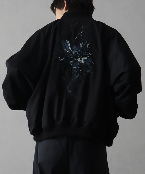 welise(ウェライズ)の「【welise/ウェライズ】-2026AW- 420gグレイスフルTR ”Icon Flower Embroidery" ショート丈スカジャン(スカジャン・メンズ・ブラック×ブルー/ブラック×レッド・S/M/L)」の19枚目の写真
