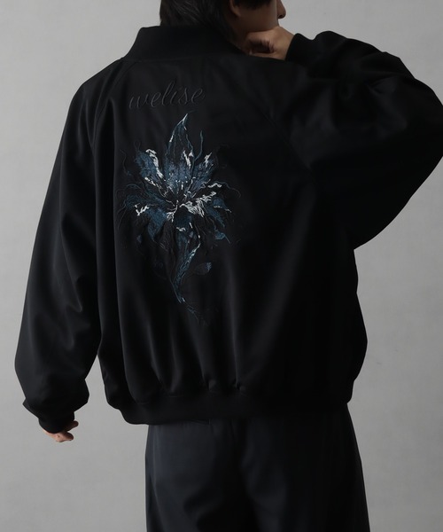 welise(ウェライズ)の「【welise/ウェライズ】-2026AW- 420gグレイスフルTR ”Icon Flower Embroidery" ショート丈スカジャン(スカジャン・メンズ・ブラック×ブルー/ブラック×レッド・S/M/L)」の21枚目の写真