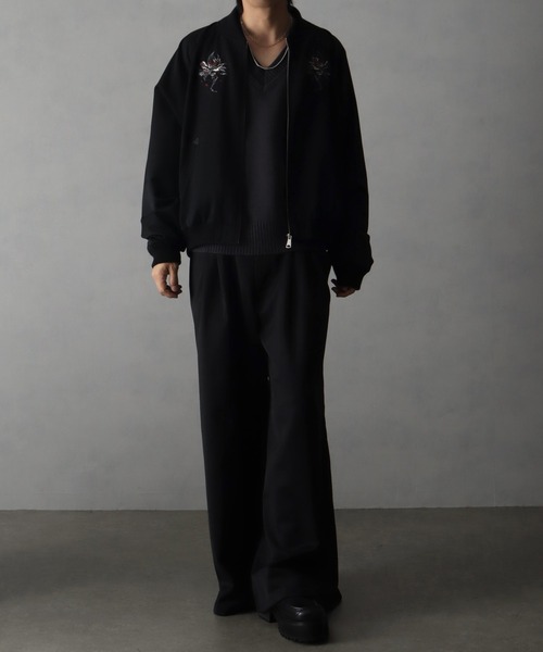 welise(ウェライズ)の「【welise/ウェライズ】-2026AW- 420gグレイスフルTR ”Icon Flower Embroidery" ショート丈スカジャン(スカジャン・メンズ・ブラック×ブルー/ブラック×レッド・S/M/L)」の16枚目の写真